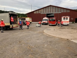 Übung Brand landwirtschaftliches Anwesen Ziegelhuette