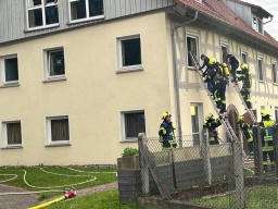 Übung Brand landwirtschaftliches Anwesen Ziegelhuette