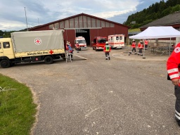 Übung Brand landwirtschaftliches Anwesen Ziegelhuette